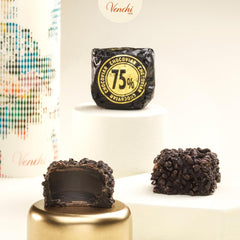 Venchi - Chocoviar kostky 75% - Pralinky s náplní "Cuor di Cacao", extra hořká čokoláda a Chocoviar granule 75% - 1 kg hromadné balení - Vegan - Bez lepku