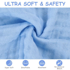 Dětské mušelínové ručníky, balení 8 ks savých ručníků z organické bavlny, 25 x 25 cm Mother and Baby Naty Shop