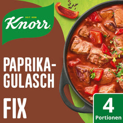 Knorr Fix Würzmischung Paprika-Gulasch für eine leckeres Fleischgericht mit natürliche Ingredient 4 Porce