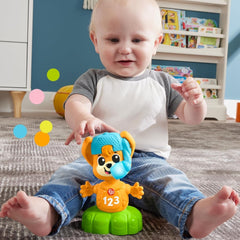 Fisher Price Animal Band Rino vulpea Învață contrariile, vulpe interactivă pentru a învăța prin mișcare, lumini colorate, cântece și sunete, jucărie pentru copii, 9+ luni, HYL02 Jucarii Bebe Naty Shop