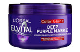Mască de păr L'Oréal Paris Elvital pentru păr blond, evidențiat, gri, neutralizează tonurile galbene, Color Glanz Purple Deep Mask împotriva tonurilor galbene, 1 x 250 ml Masca de par Naty Shop 250 Ml (1 pachet)