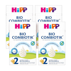 HiPP 2 Bio Combiotik (4 x 600g), pokračovací mléko po 6 měsících, se škrobem, přírodními kulturami kyseliny mléčné, GOS, Omega-3 (DHA, ALA), nejlepší bio kvality