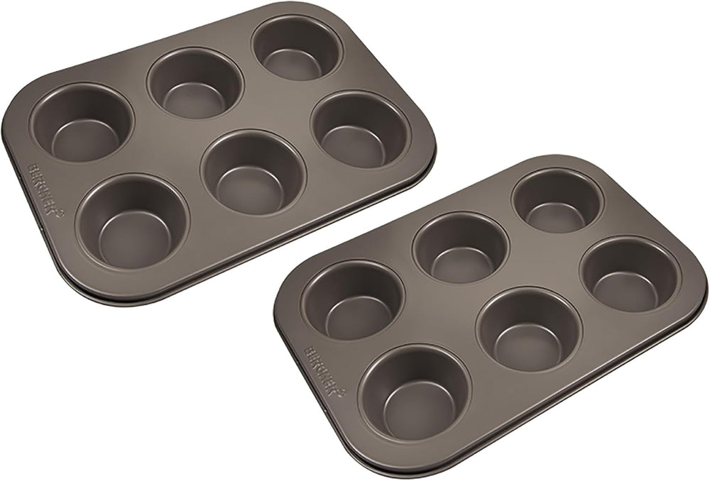 BERGNER BAKING LOVERS - Set Von 2 X 6 Cup Muffinformen - Kohlenstoffstahl Mit Ilag Essential, PFOA Frei, Leicht Zu Reinigen Formy a plechy na pečení Naty Shop 26,5 Cm | 18,5 cm | 3 cm