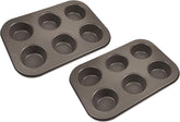 BERGNER BAKING LOVERS - Set Von 2 X 6 Cup Muffinformen - Kohlenstoffstahl Mit Ilag Essential, PFOA Frei, Leicht Zu Reinigen Formy a plechy na pečení Naty Shop 26,5 Cm | 18,5 cm | 3 cm