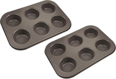 BERGNER BAKING LOVERS - Set Von 2 X 6 Cup Muffinformen - Kohlenstoffstahl Mit Ilag Essential, PFOA Frei, Leicht Zu Reinigen Formy a plechy na pečení Naty Shop 26,5 Cm | 18,5 cm | 3 cm