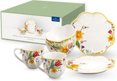 Villeroy & Boch - Set de mic dejun Spring Awakening pentru 2 persoane, 6 piese, Set de veselă de Paște, Mic dejun, Paște, Serviciu de cafea, Veselă de primăvară, Porțelan