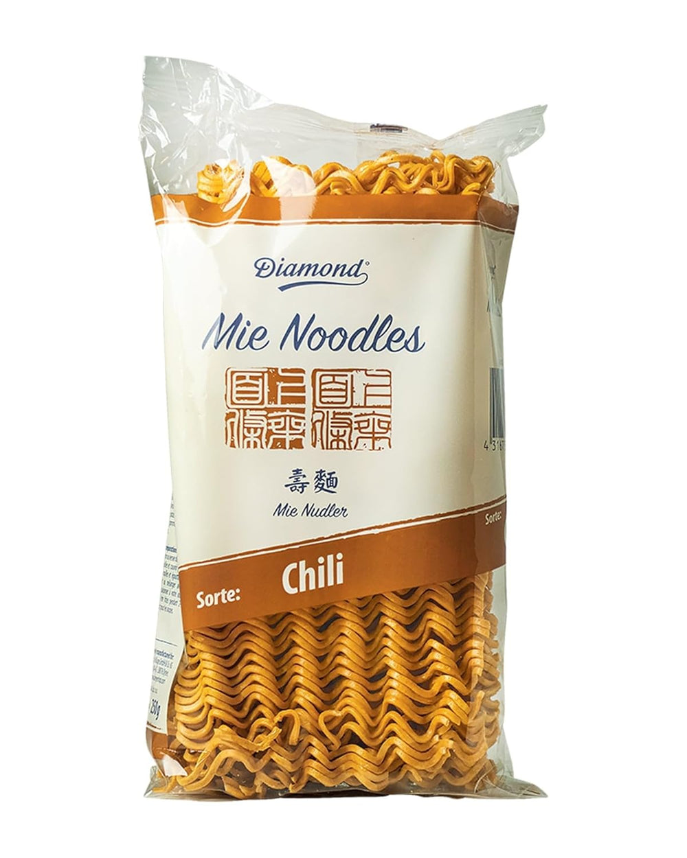 Tăiței DIAMOND Mie Chili, tăiței din grâu cu pudră de chili, fără ouă, preparați rapid și ușor, vegetarieni - 1 x 250 g