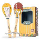 HEJ LØNNE set de 2 clopoței din lemn - Maracas copii - instrument muzical din lemn pentru a promova abilitățile motorii, coordonarea și comportamentul social - clopoțel din lemn pentru copii - jucărie pentru copii Jucarii Bebe Naty Shop Titlu implicit