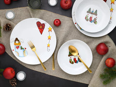 Creatable, 21845, Serie Luna Socken, 12-Teiliges Geschirrset Für 6 Personen, Tafelservice Aus Porzellan, Spülmaschinen- Und Mikrowellengeeignet, Qualitätsproduktion Seturi vesela masa Naty Shop