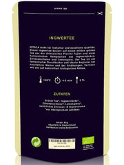 HITOCA® Ceai organic de ghimbir și lămâie - Ceai verde răcoritor în frunze de ceai cu ghimbir și lămâie