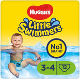Jednorázové plenky do koupele pro miminka a batolata Huggies Little Swimmers Velikost 3-4 (7-15 kg) 12 plen do koupele Unisex Matka a dítě Naty Shop