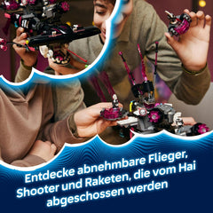 LEGO DREAMZzz Albtraumhai-U-Boot - Modulární sada se 2 stavebními prvky, 2 abnehmbaren Fluggeräten a 5 minifigurkami, vč. Mateo und Astrid - Dárek pro dívky a chlapce od 9 let - 71500