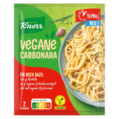 Knorr Fix Vegane Carbonara für eine leckere vegane Pasta ohne geschmacksverstärkende Zusatzstoffe 2 Porce