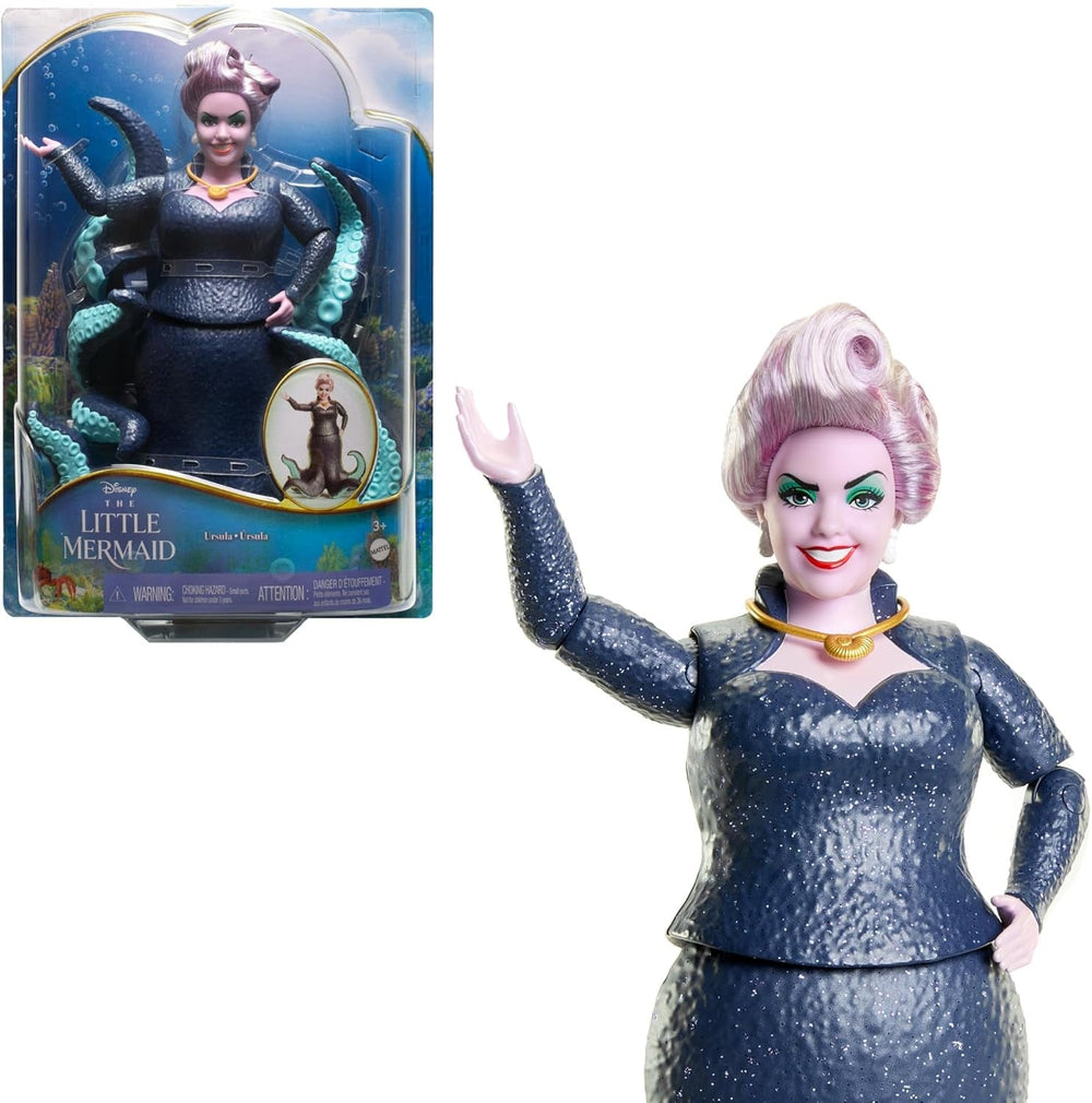 Mattel DISNEY Ariel, mořská panna - Ursula s chapadly, odnímatelným náhrdelníkem a levandulovým účesem pro nekonečnou kadeřnickou zábavu, vhodné pro děti od 3 let, HLX12 Naty Shop Dolls Výchozí název
