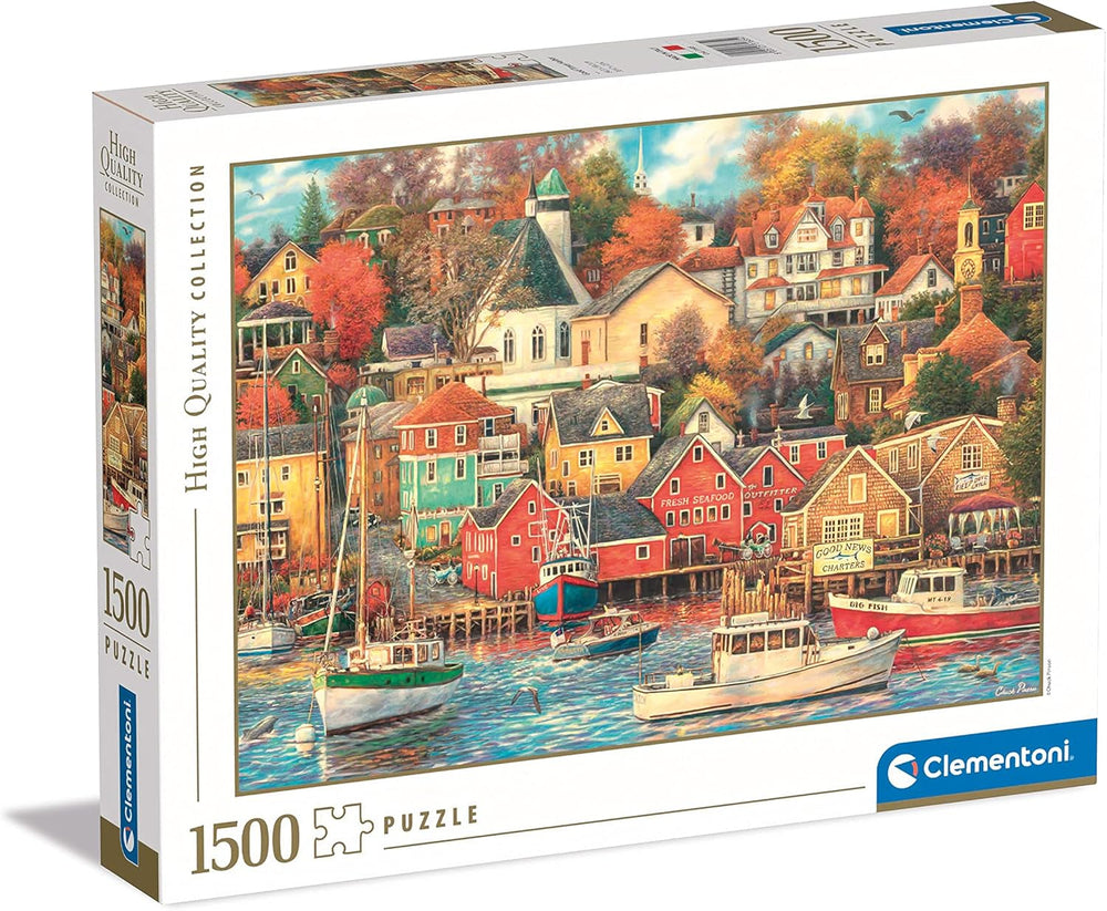 Clementoni - 31685 Collection Puzzle - Good Times Harbor - Puzzle 1500 piese de la 14 ani, puzzle pentru adulti cu obiecte ascunse, joc de indemanare pentru intreaga familie, mediu Puzzle Naty Shop Titlu implicit