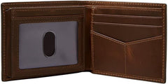 Fossil Mens Derrick Travel Accessory Bi Fold Wallet, Dark Brown, 11.43 cm L x 1.6 W 9.22 H EU Portofel Barbati Naty Shop