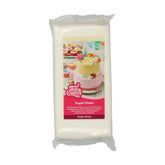 FunCakes Fondant laminat alb strălucitor: ușor de utilizat, neted, flexibil, moale și pliabil, perfect pentru decorarea prăjiturilor, halal, kosher și fără gluten. 1 kg Pasta de zahar Naty Shop Alb strălucitor 1 kg