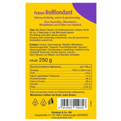 Günthart BackDecor 250 g fondant roșu, fără ulei de palmier, rezistent la rupere pentru acoperirea prăjiturilor și produselor de patiserie, potrivit pentru modelare, pachet de 2 (1 x 250 g) Pasta de zahar Naty Shop