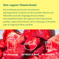 Mono chipsuri liofilizate - 300g chipsuri de căpșuni din căpșuni 100% naturale - fructe tropicale uscate - fructe uscate de căpșuni - gustare pentru muesli și deserturi - chipsuri de căpșuni Produse deshidratate Naty Shop