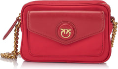 Pinko Nyllo Gate Camera CASE Reciclat NYLO Genti Femei Naty Shop R40Q_Roșu închis aur antic