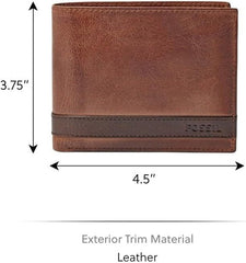 Portofel bifold din piele Quinn pentru bărbați Fossil 11,43 cm L x 2,54 cm l x 9,525 cm H Portofel Barbati Naty Shop