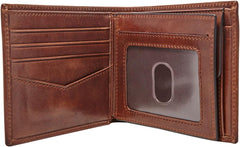 Portofel Bifold Fossil Ryan din piele pentru bărbați 11,43 cm L x 2,54 cm l x 9,525 cm H Portofel Barbati Naty Shop