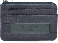 Portofele și portmonee Pepe Jeans Checkbox din piele de vacă, negru, maro, albastru și gri Portofel Barbati Naty Shop Albastru Poșeta