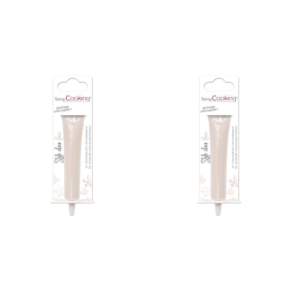 ScrapCooking - colorant alimentar, diverse culori, la tub pentru scriere, 25 grame Pasta de zahar Naty Shop Alb 25G (pachet de 2)