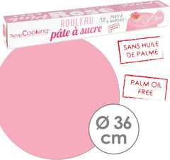 ScrapCooking - Roll fondant roz â'¬ 36 cm - Fondant negru rulat 430 g - Cake topper decorare topper fondant pentru prăjituri, coacere, aniversări, petreceri - Roz - 7264 Pasta de zahar Naty Shop