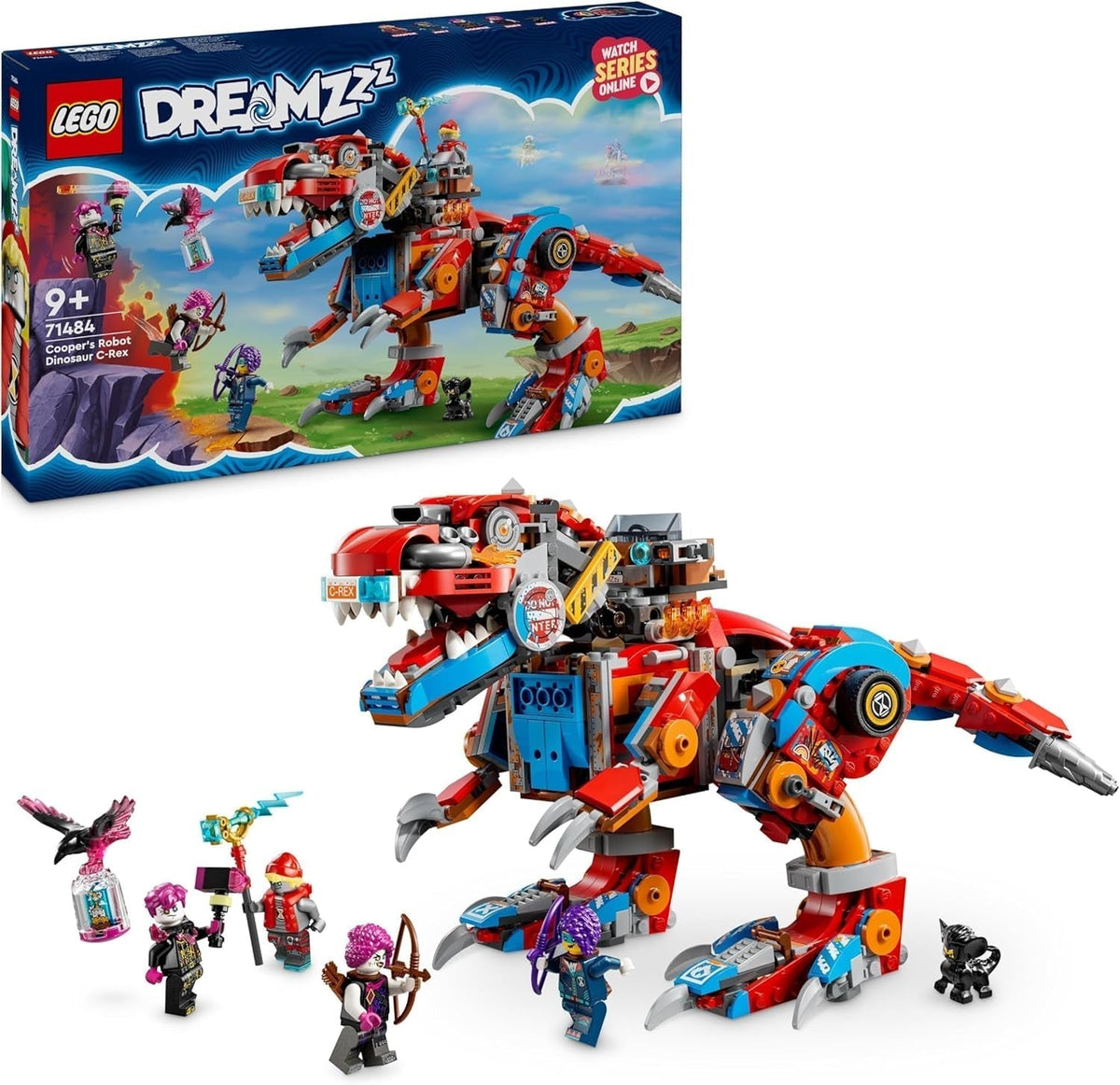 LEGO Dreamzzz 2-v-1 Coopers Dino-Mech C-Rex Hračka Pterodactyl T.Rex Akční figurka pro chlapce a dívky Kreativní hračka Dobrodružná sada Dárek pro 9 let 71484 Stavebnice Beuche den LEGO-Store Výchozí název