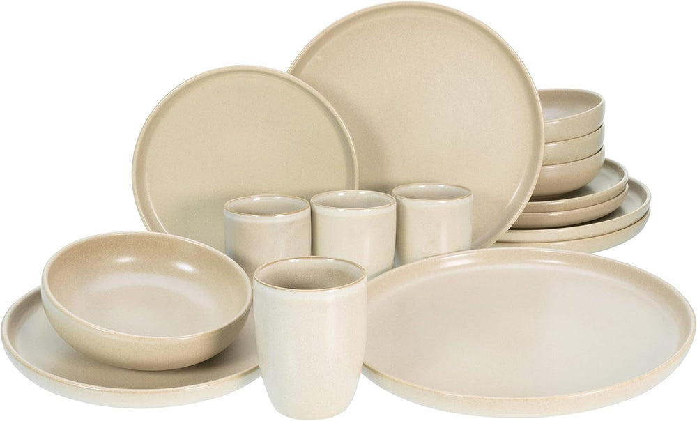 Creatable, 22979, Serie Uno BLACK, 12-Teiliges Geschirrset, Teller Set Aus Steinzeug, Spülmaschinen- Und Mikrowellengeeignet, Made in Portugal Sady nádobí Naty Shop Sand Kombiservice 16 Teilig