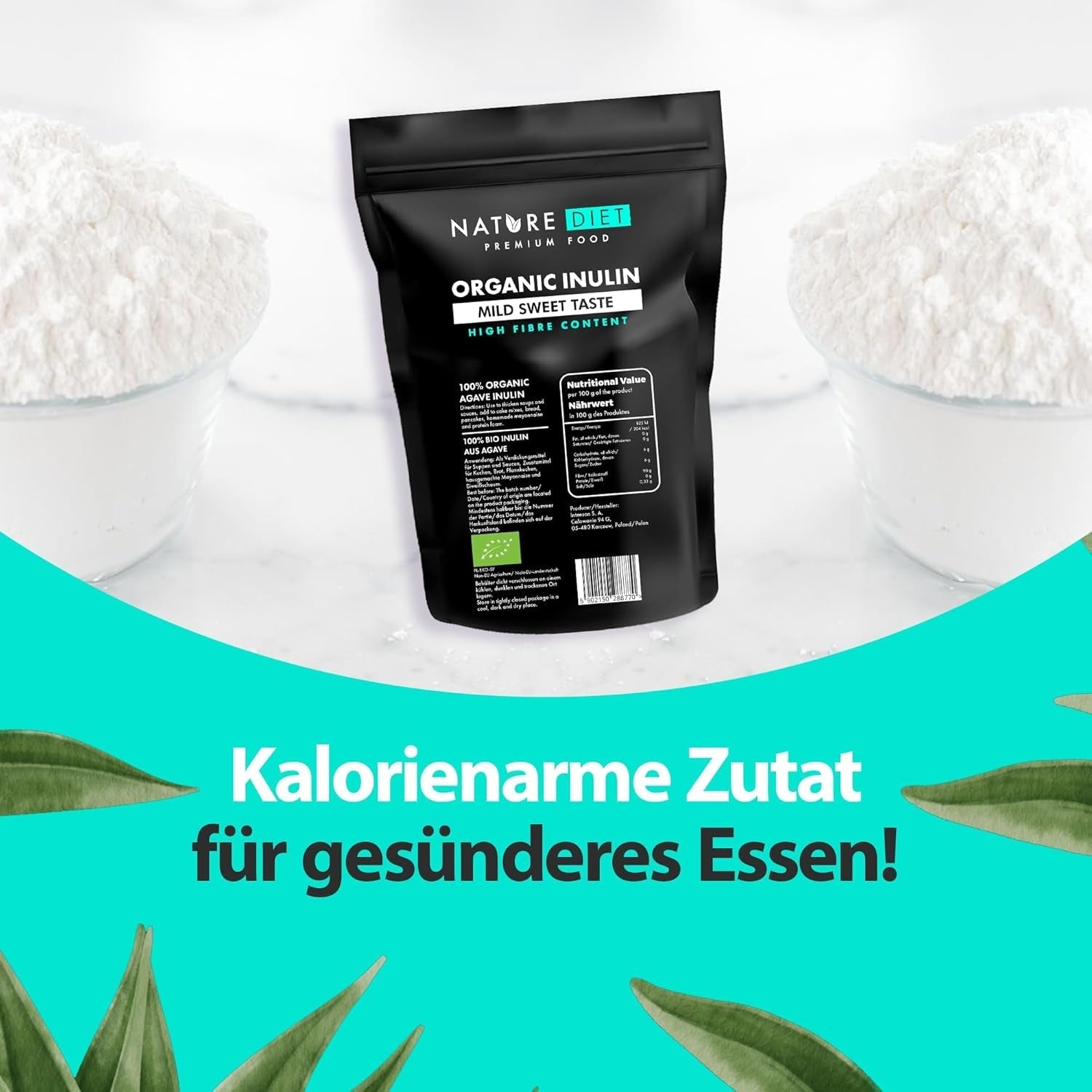 Nature Diet - Bio-inulin 1 kg | Aus Agave | Natürliches Präbiotikum Sladidla Naty Shop