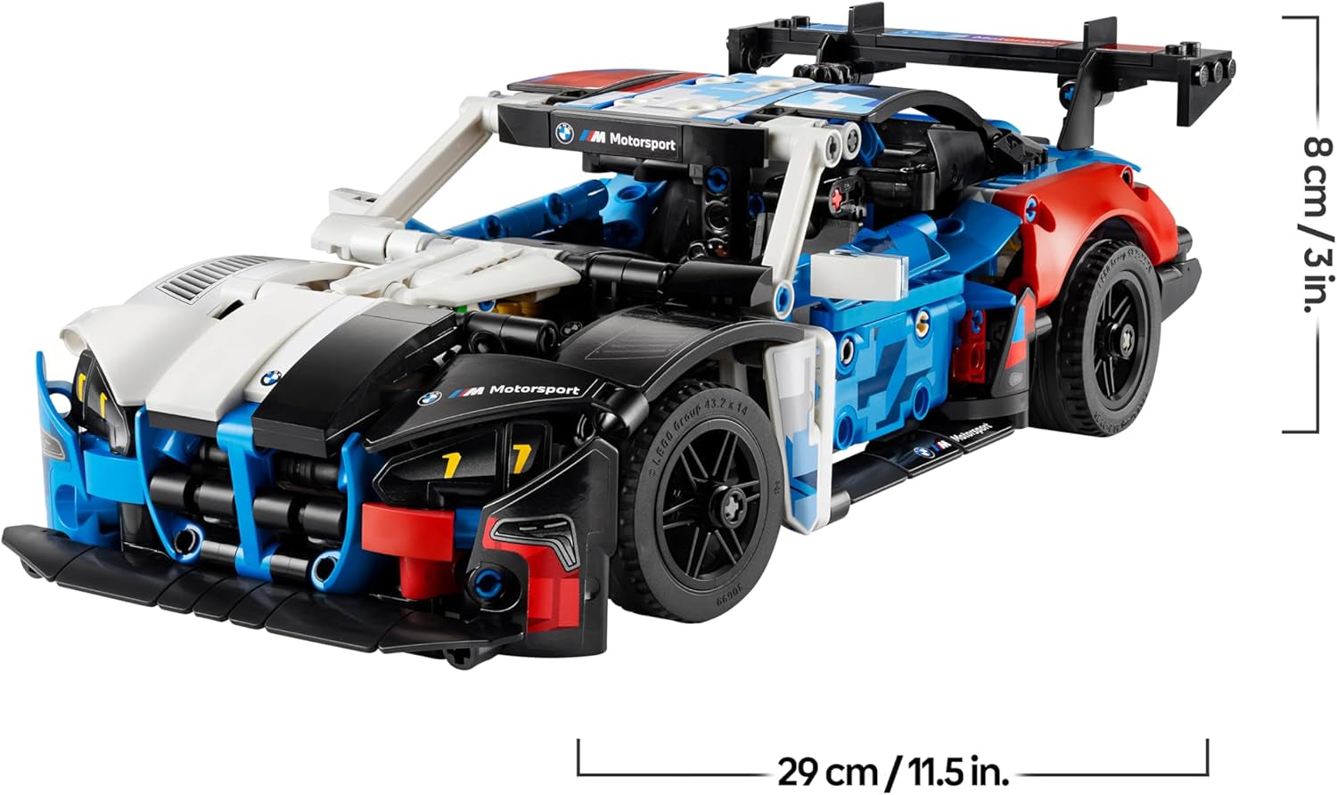 LEGO Technic BMW M4 GT3 EVO Závodní auto - Modellbausatz s motorem V6, řízením a otevřenými dveřmi - Herní dárek pro chlapce od 11 Jahren & Jugendlich Motorsport Fans - 42226