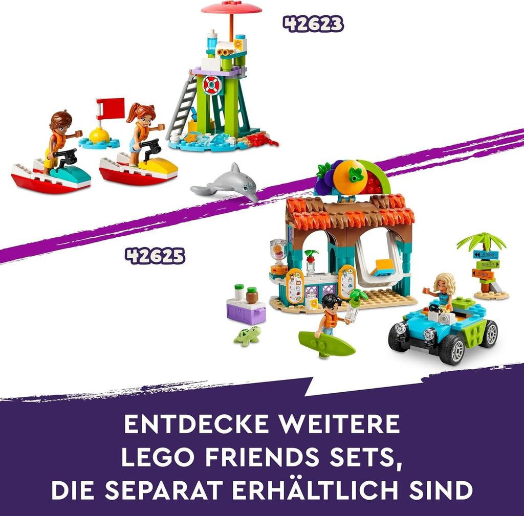 Parcul acvatic LEGO Friends Heartlake City, set de joacă în aer liber pentru fete și băieți cu vârsta peste 8 ani, experiență de joacă creativă cu 3 figurine, micro figurină, 3 tobogane și hidromasaj 42630 Seturi de constructie Besuche den LEGO-Store