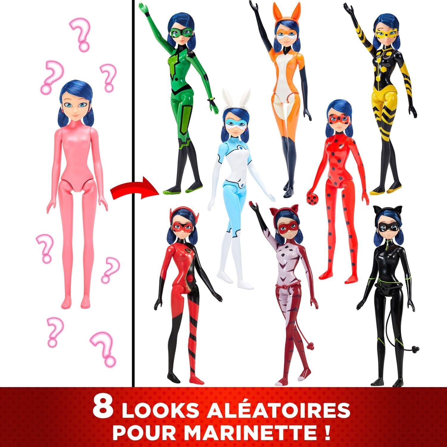 Bandai - Miraculous Ladybug - Doll Marinette Colour Change Surprise - Păpușă articulată Miraculous, 26 Cm + 3 surprize - Model aleatoriu - P50390 Papusi Naty Shop