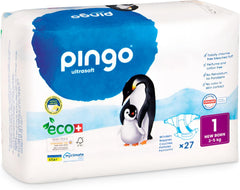 Bio plenky velikost 1 novorozenec (2-5 kg), 1 pytel s 27 plenkami