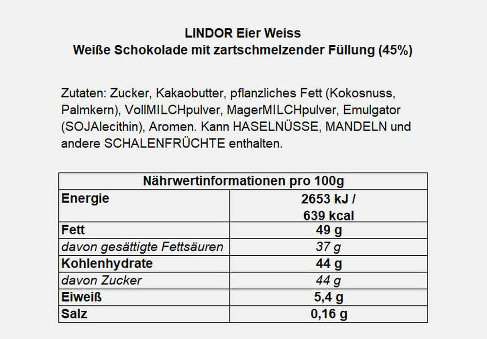 Vejce LINDOR s čokoládou Lindt | 4 krabice po 450 g | Vejce LINDOR s mléčnou čokoládou rozpouštějící se v ústech, bílou, tmavou a oříškovou náplní | Velikonoční čokoláda | Čokoládový dárek | Velikonoční vajíčka | Čokoládová vajíčka