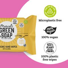 Marcel's Green Soap Ruční vlhčené ubrousky 60 Pack - Vanilka & Cherry Blossom - Rostlinné - Bio