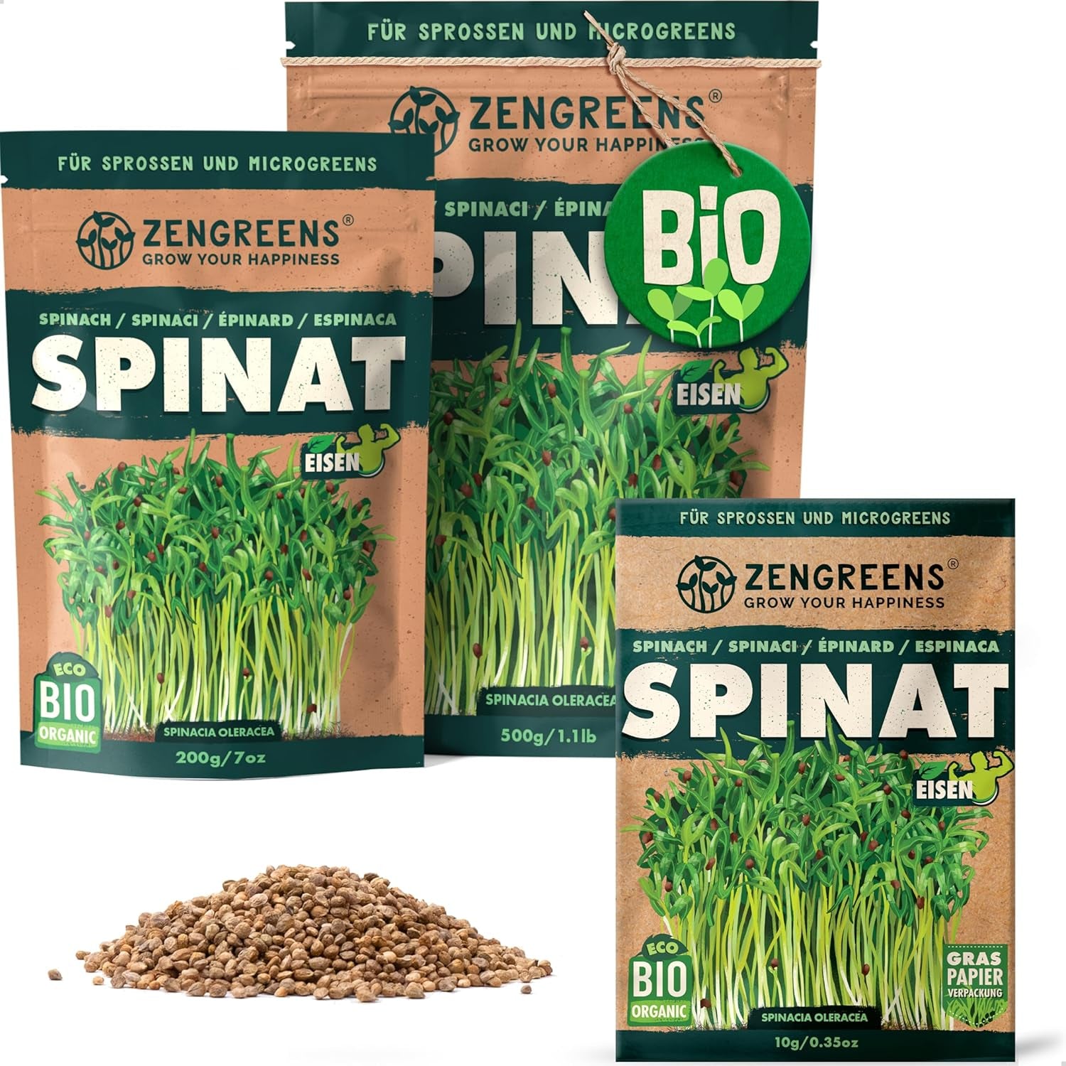 Bio Sonnenblumen Samen - Wähle Zwischen 10G, 200G Und 500G - Sonnenblume Mit Keimrate Von Über 97% - Keimsprossen - Sonnenblumensamen Zum Sprossen Ziehen - Wiederverschließbare Verpackung