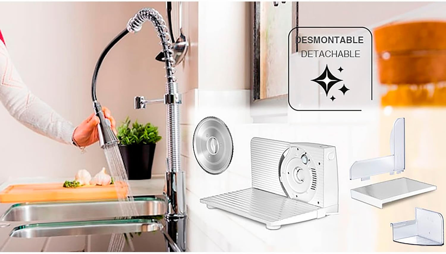 MPM MKR-05 Univerzální elektrický kráječ, nastavitelná tloušťka řezu až 15 mm, 150 W Drtiče a kráječe Naty Shop