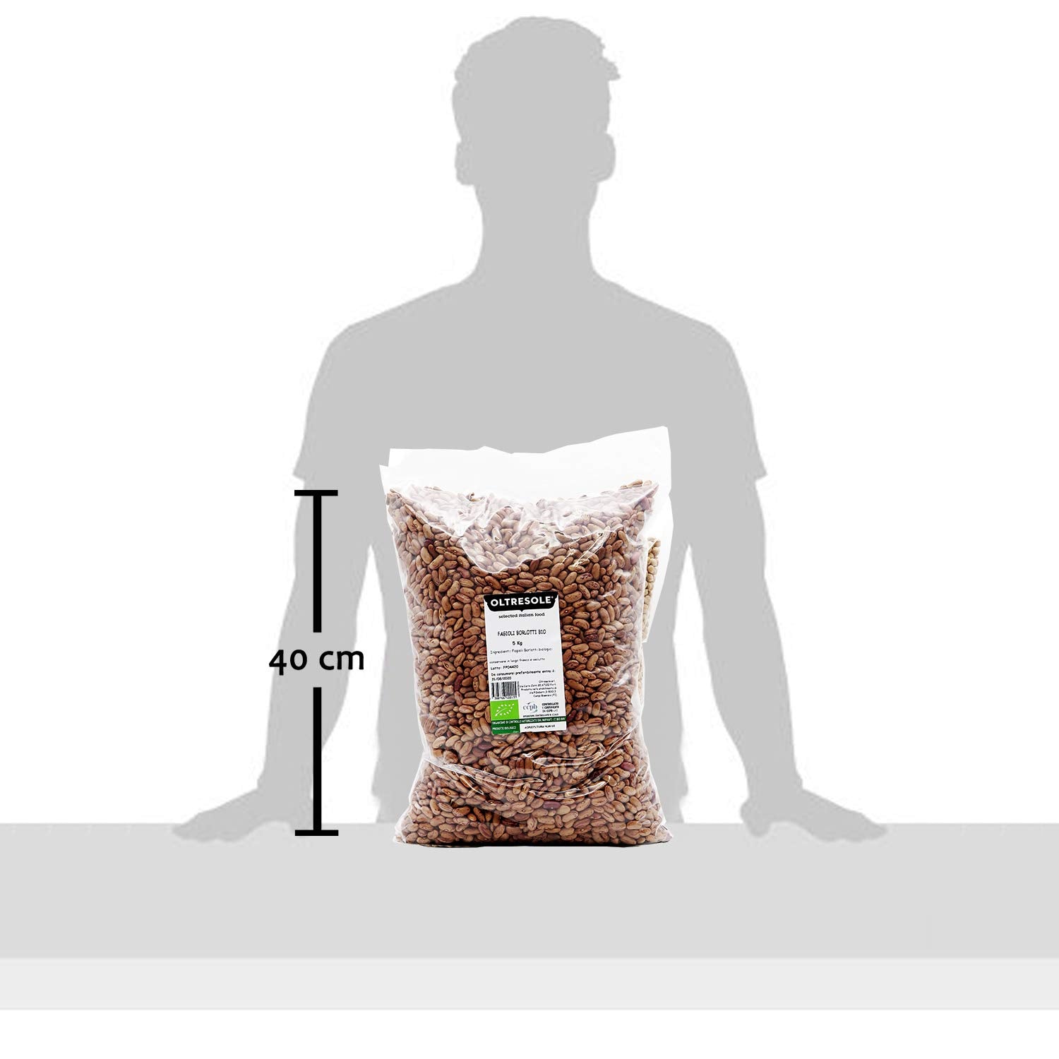 , Bio fazole borlotti 5 kg, bio sušené luštěniny z kontrolovaného pěstování, Cereálie Naty Shop