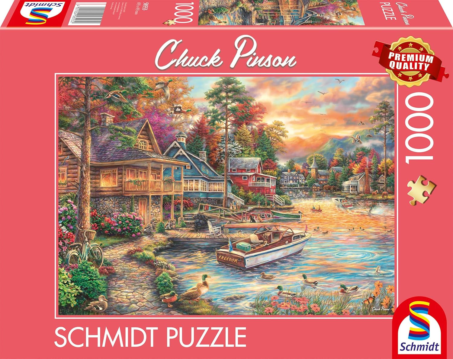 Schmidt Spiele 58553 Chuck Pinson, Shore in the Evening Gold, puzzle jigsaw 1000 piese Puzzle Naty Shop Titlu implicit