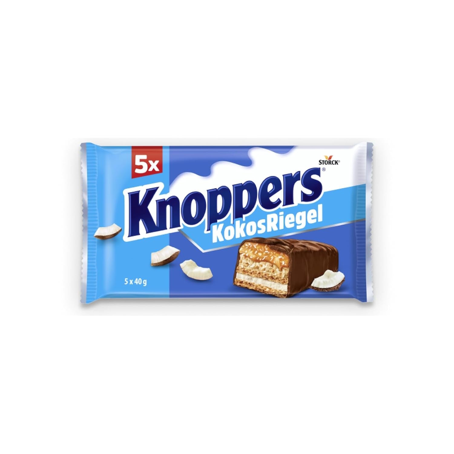 Knoppers Arašídová tyčinka – 1 x 200 g (5 tyčinek) – tyčinka z mléčné čokolády s arašídovým krémem, nasekanými solenými arašídy, karamelem a mléčnou čokoládou