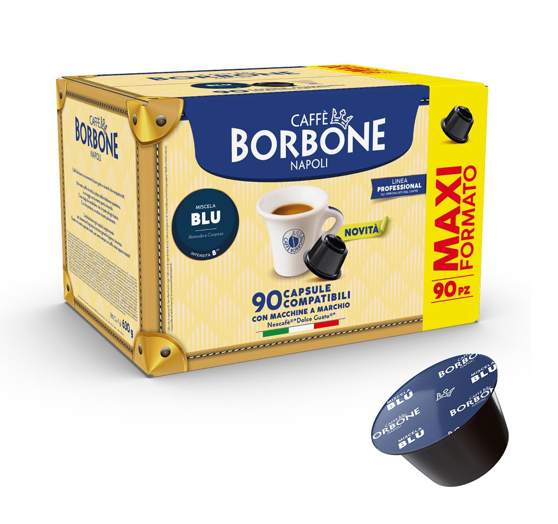 Caffè Borbone Blaue Kaffeemischung - 90 Kapseln - Kompatibel mit Kaffeemaschinen der Marke Nescafè®* Dolce Gusto®*
