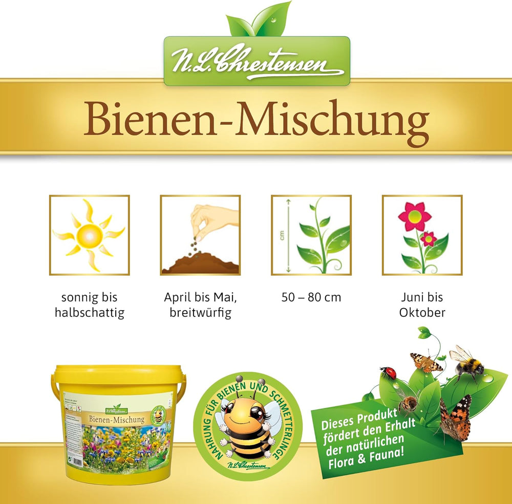 NL Chrestensen velké vědro – ráj pro všechen hmyz, včelí pastva, směs květinových semen šetrná k včelám, vícebarevná