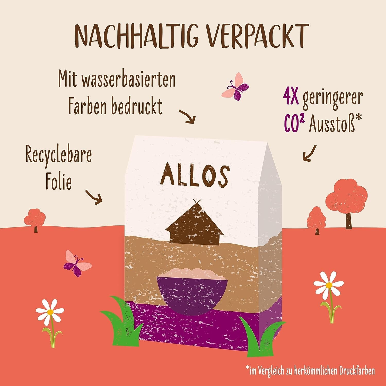 Allos Hof Granola s ovocem | Bio müsli | Müsli s ovocem | Křupavé müsli | Cereálie k snídani | Balení po 6 (6 x 300 g), 1 kus (balení po 6)