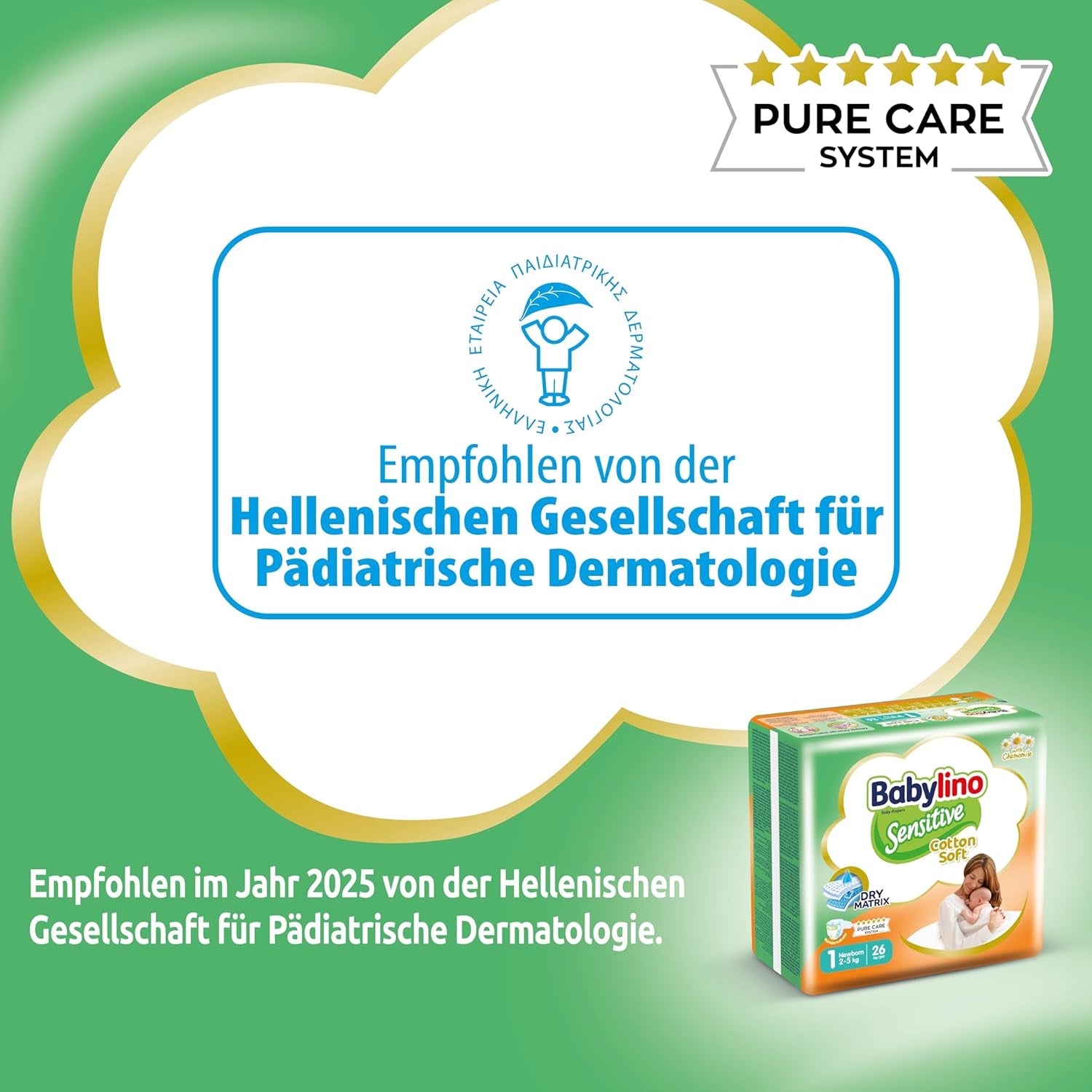 Citlivé dětské plenky, velikost 1, novorozenecké (2-5 kg), 26 kusů