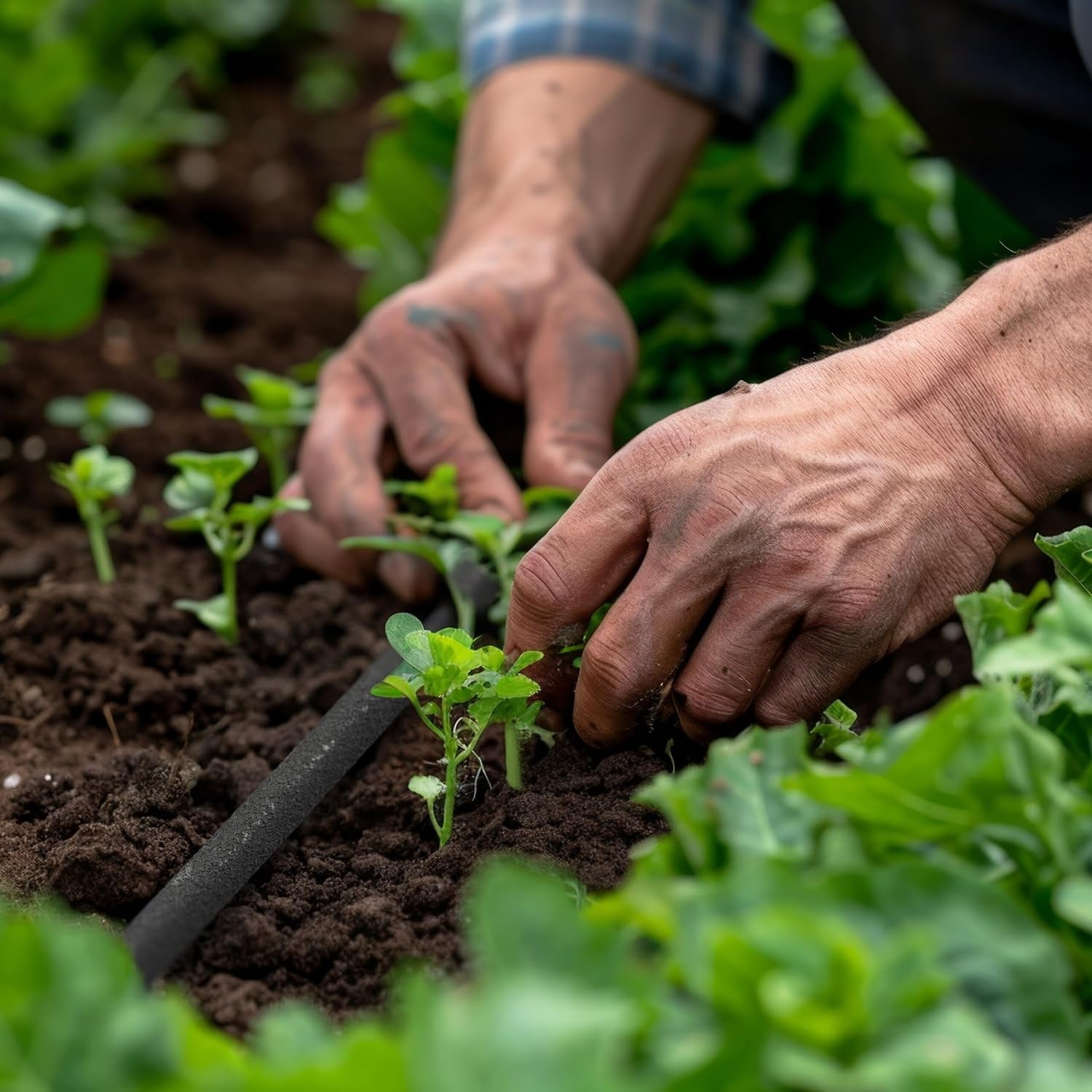 Furtun de picurare Relaxdays, irigare, furtun de irigare de 30 m, irigare straturi înalte și garduri vii, furtun de irigare, negru