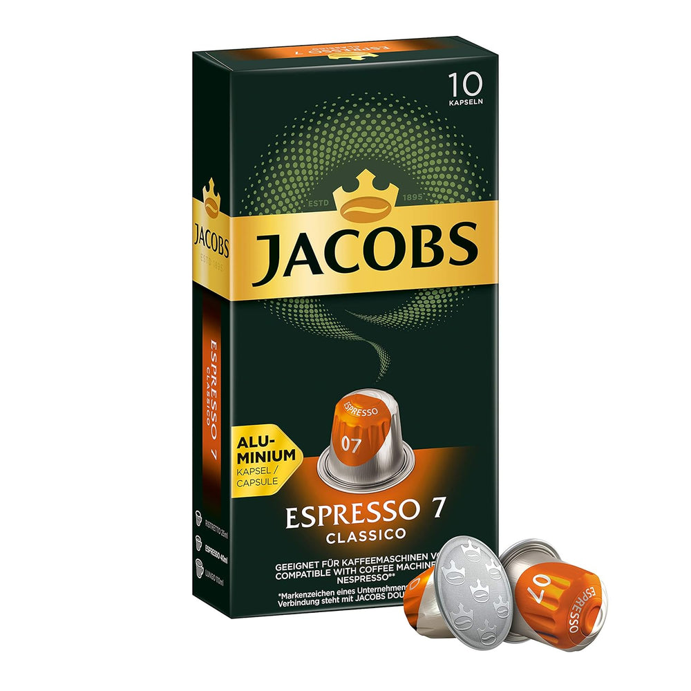 Kaffeekapseln Lungo Classico, Intensität 6 von 12, 20 Nespresso®* kompatible Kapseln, 10 x 20 & Kapseln Espresso Classico, Intensität 7,100 Nespresso®* kompatible Kaffeekapseln, 10x10 Getränke