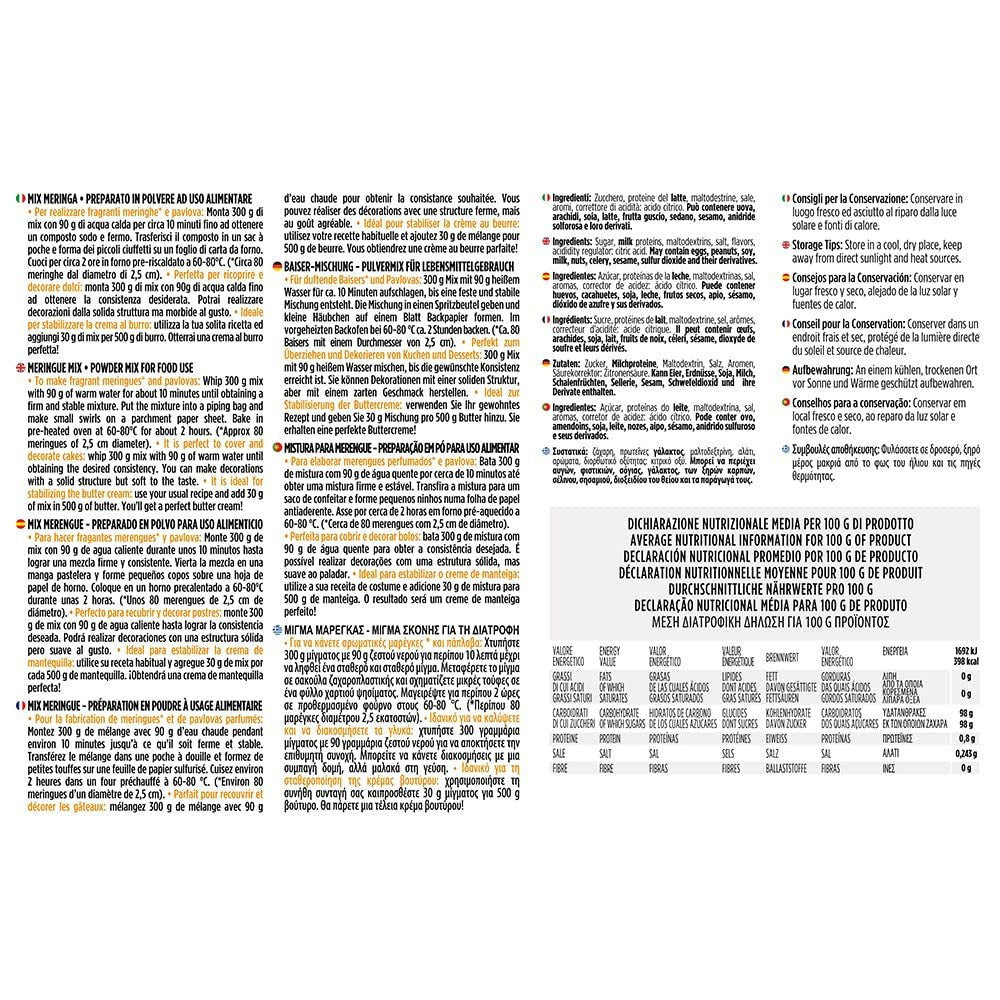 0300315 Amestec de pudră pentru meeringă 300g Pasta de zahar Naty Shop